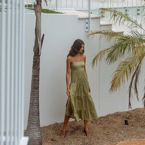 Green Girl and the Sun California Midi Dress